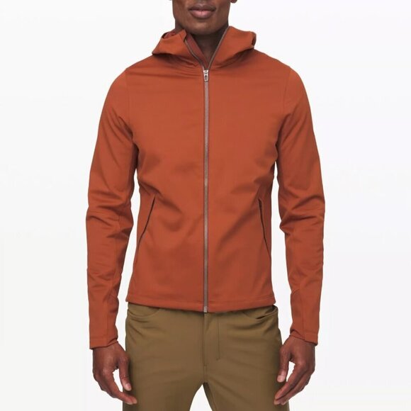 Lululemon Men's Fleece Back Soft Shell - L Burnt Orange - Picture 1 of 11